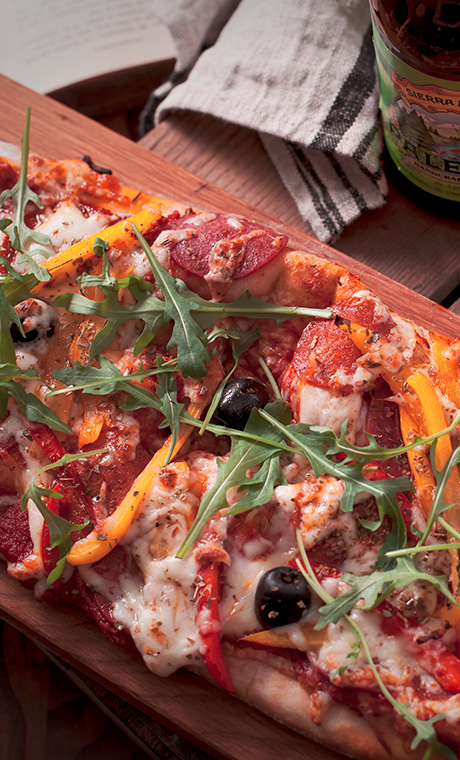 A pizza from our great family-friendly menu near Holyhead and Trearddur Bay